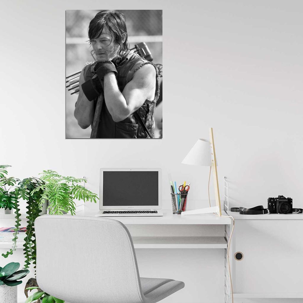 Daryl Dixon Norman Reedus BW Walking Dead Wall Art Print Poster