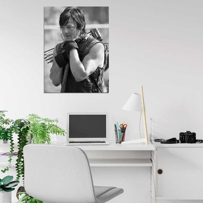 Daryl Dixon Norman Reedus BW Walking Dead Wall Art Print Poster