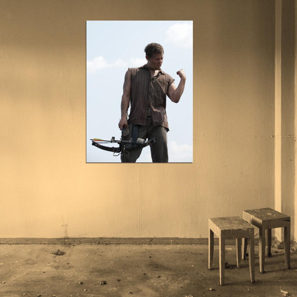 Daryl Dixon Norman Reedus Crossbow Awesome Wall Art Print Poster