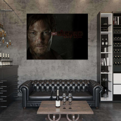 Daryl Dixon Norman Reedus Crossbow Dark Portrait Wall Art Print Poster