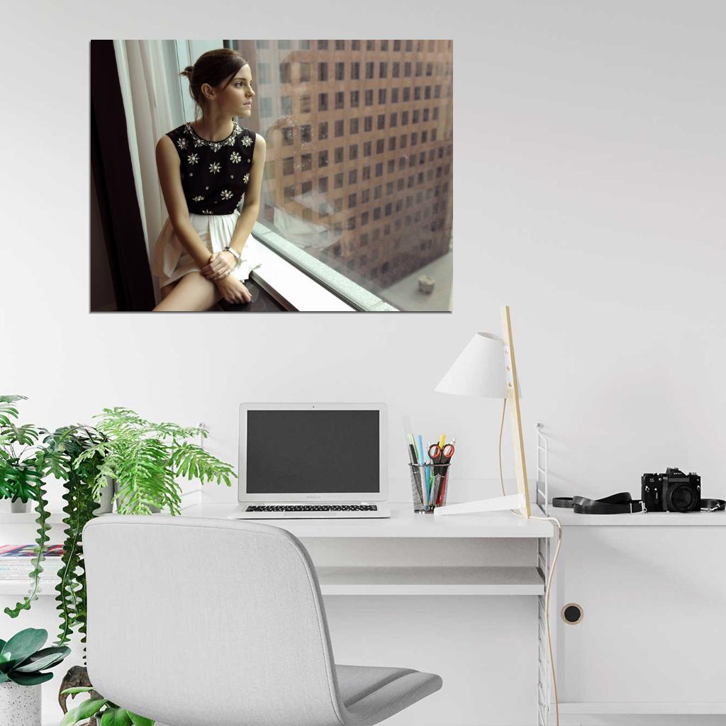 Emma Watson Cute Hot Pretty Actress Window Wall Art Print Poster
