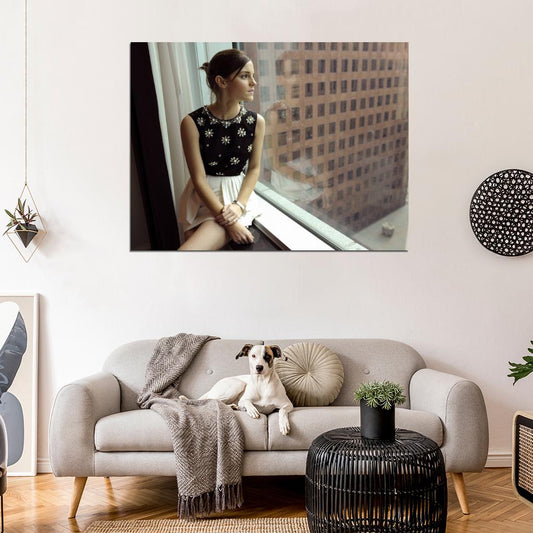 Emma Watson Cute Hot Pretty Actress Window Wall Art Print Poster