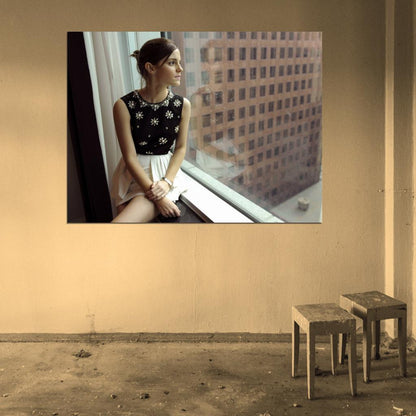 Emma Watson Cute Hot Pretty Actress Window Wall Art Print Poster