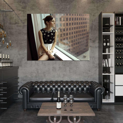 Emma Watson Cute Hot Pretty Actress Window Wall Art Print Poster