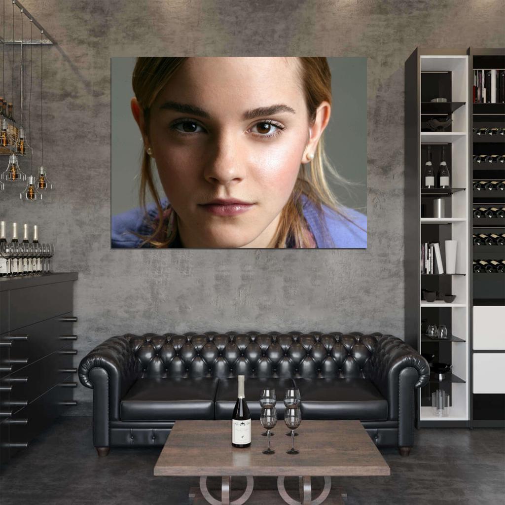 Emma Watson Cute Face Portrait Actress Beautiful Eyes Wall Art Print Poster
