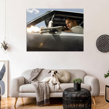 Fast & Furious 4 Vin Diesel Dominic Toretto Shotgun Movie Wall Art Print Poster