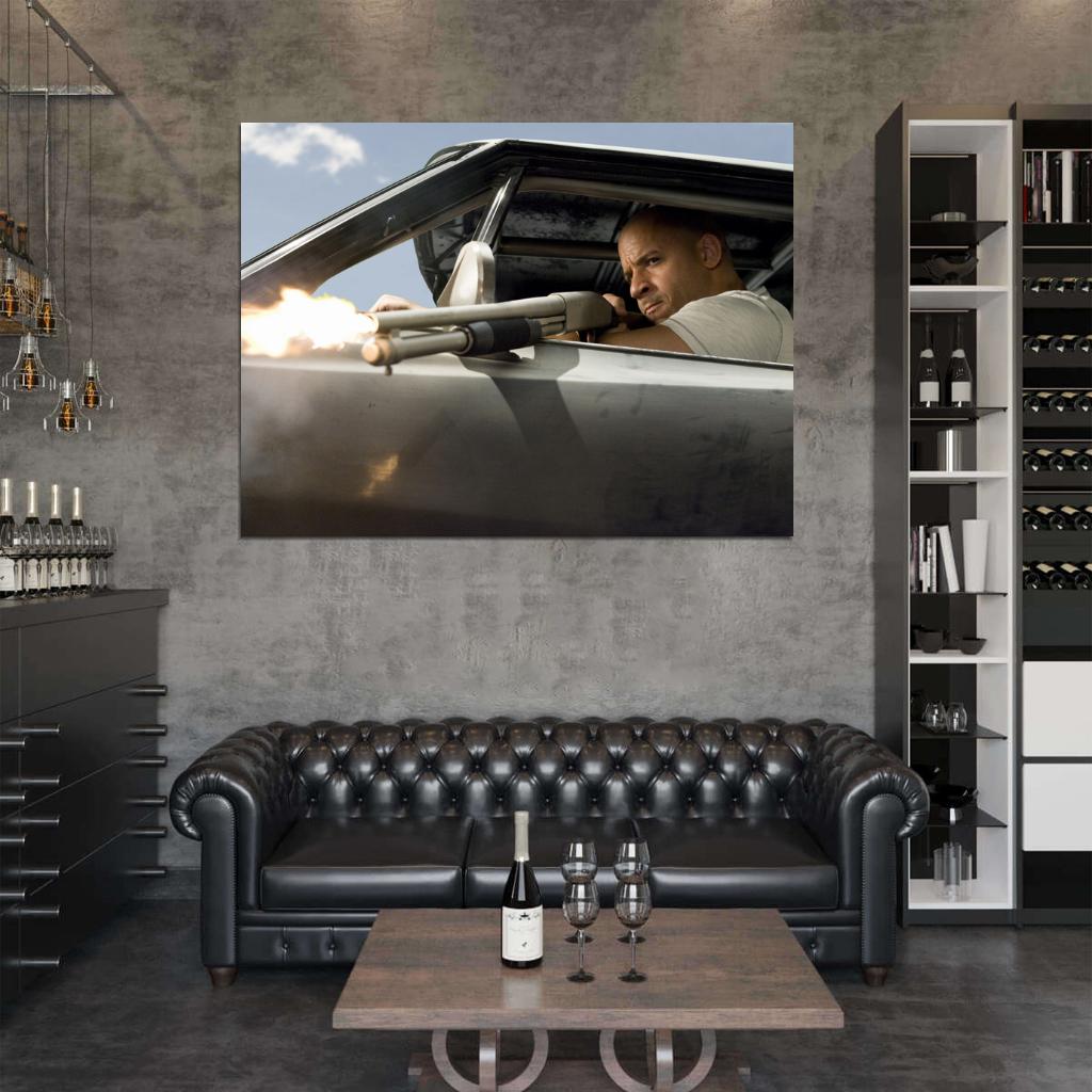 Fast & Furious 4 Vin Diesel Dominic Toretto Shotgun Movie Wall Art Print Poster