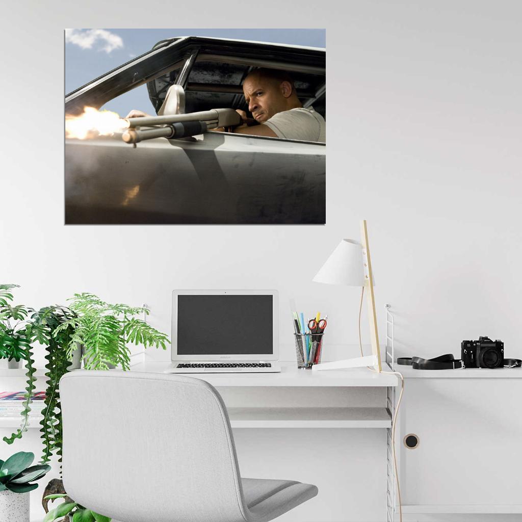 Fast & Furious 4 Vin Diesel Dominic Toretto Shotgun Movie Wall Art Print Poster