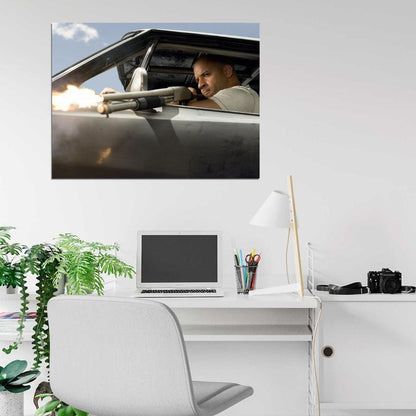 Fast & Furious 4 Vin Diesel Dominic Toretto Shotgun Movie Wall Art Print Poster