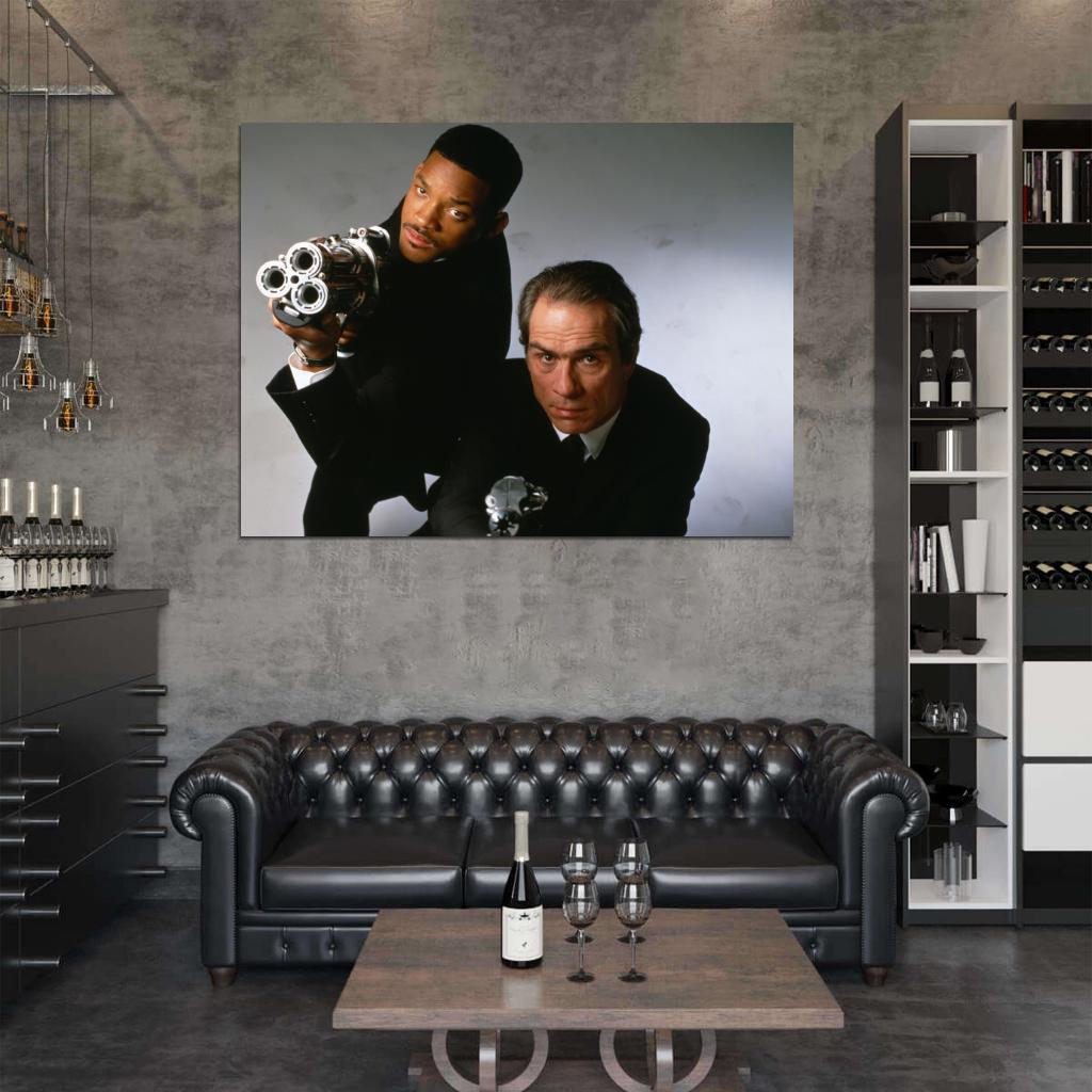 Men in Black Movie Will Smith Tommy Lee Jones Agent K J Weapons Wall Art Print Poster