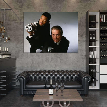 Men in Black Movie Will Smith Tommy Lee Jones Agent K J Weapons Wall Art Print Poster