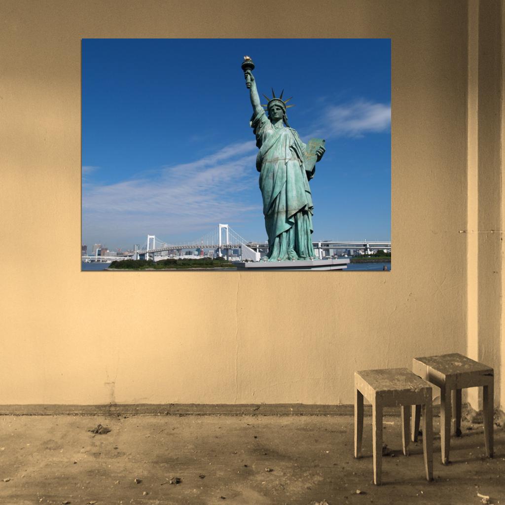 Statue of Liberty Manhattan New York City USA Wall Art Print Poster