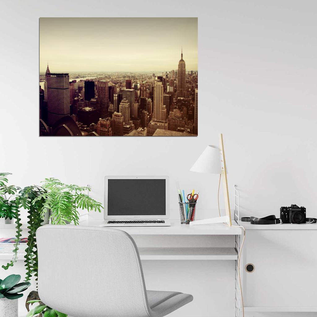 Manhattan Skyline Skyscrapers Buildings New York City USA Best Amazing Wall Art Print Poster