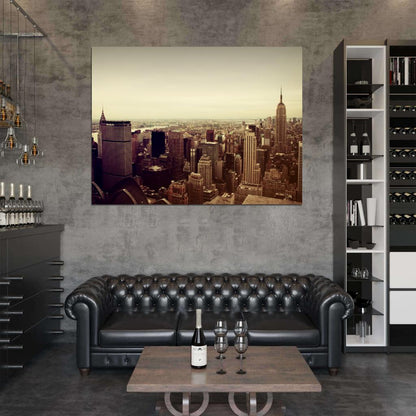 Manhattan Skyline Skyscrapers Buildings New York City USA Best Amazing Wall Art Print Poster