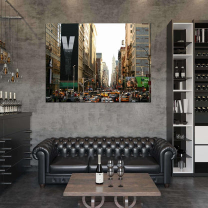 Manhattan New York City Street Cars Traffic Wall Art Print Poster