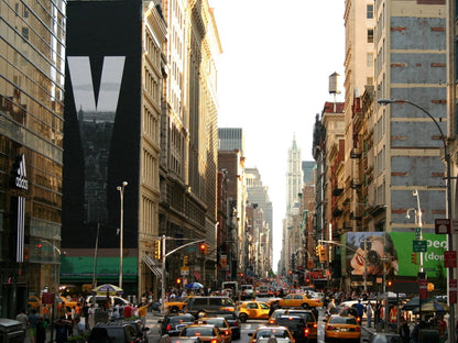 Manhattan New York City Street Cars Traffic Wall Art Print Poster
