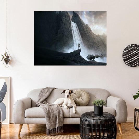 Oblivion Movie Amazing Landscape Building Ruins Waterfall Wall Art Print Poster