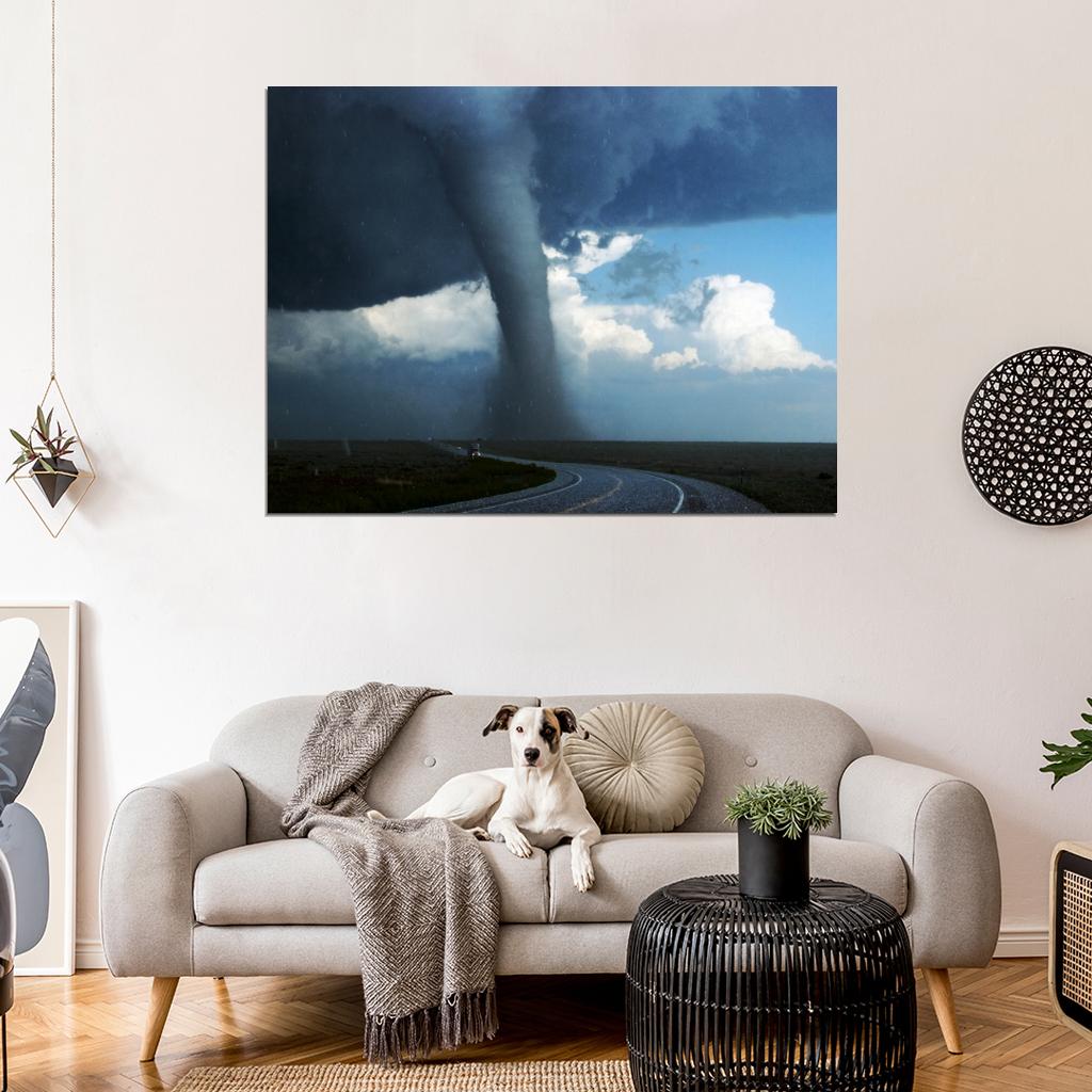 Giant Tornado Road Storm Twister Cyclone Wall Art Print Poster