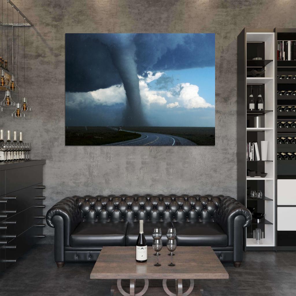 Giant Tornado Road Storm Twister Cyclone Wall Art Print Poster