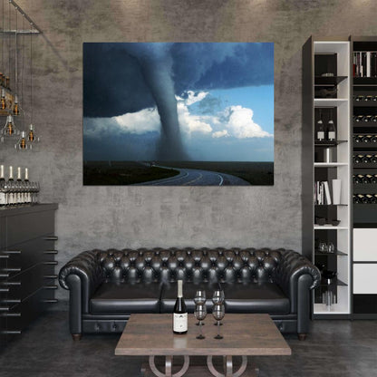 Giant Tornado Road Storm Twister Cyclone Wall Art Print Poster