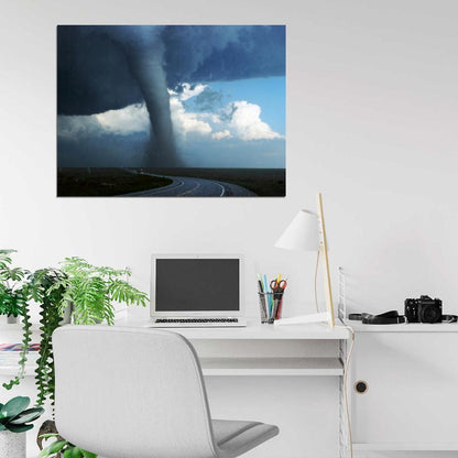 Giant Tornado Road Storm Twister Cyclone Wall Art Print Poster
