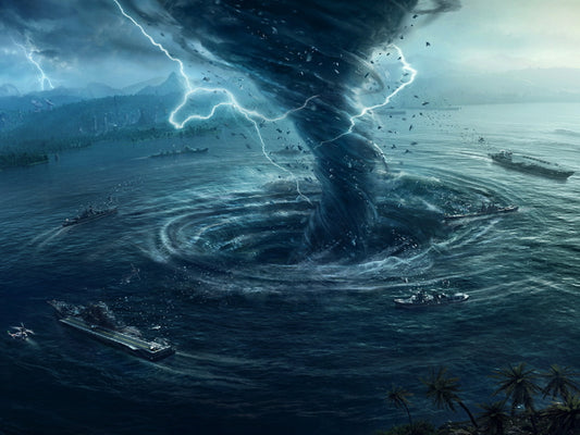 Tornado Sea Storm Lightning Twister Cyclone Awesome Wall Art Print Poster