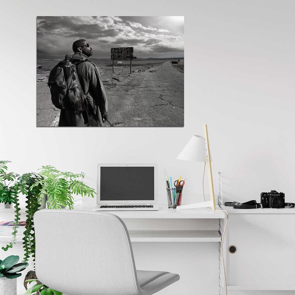 The Book of Eli Denzel Washington BW Road Movie Wall Art Print Poster