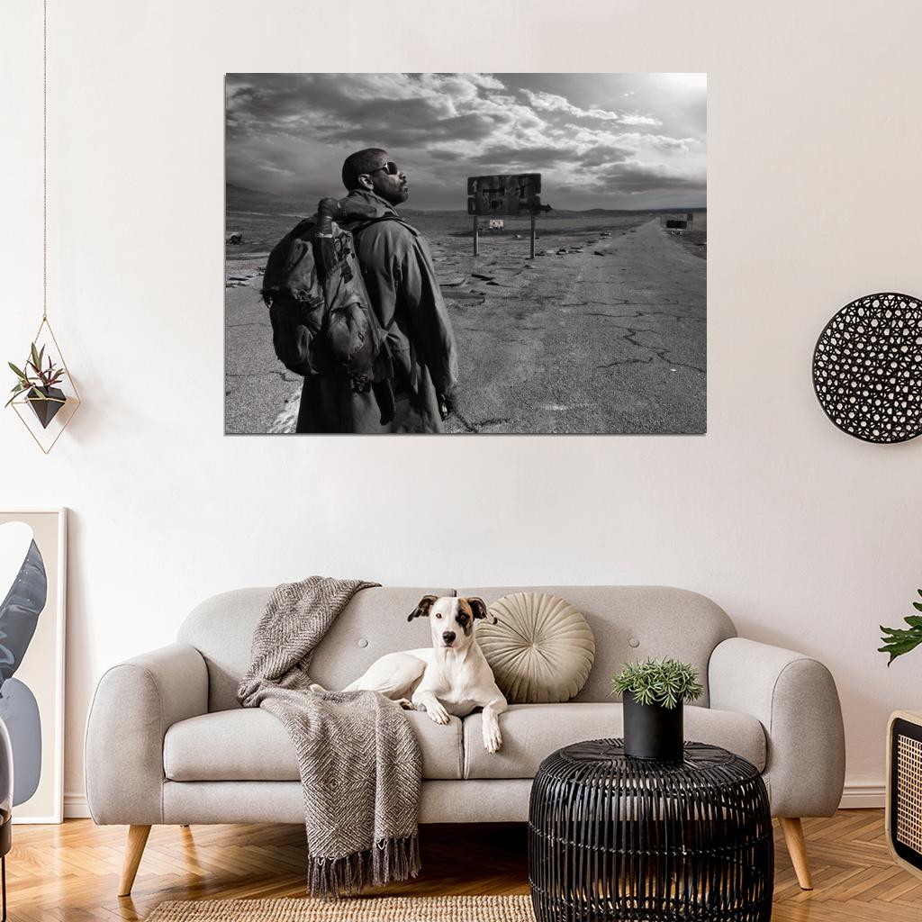 The Book of Eli Denzel Washington BW Road Movie Wall Art Print Poster
