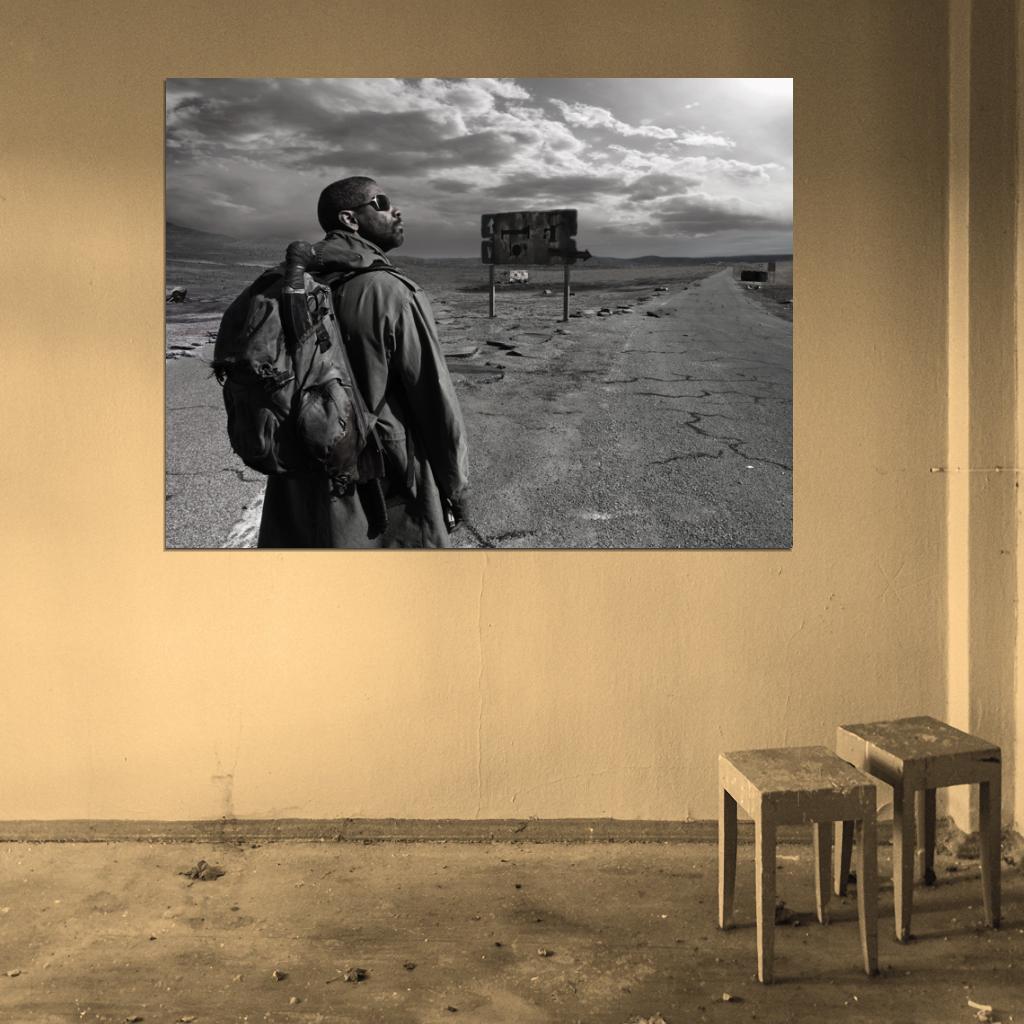 The Book of Eli Denzel Washington BW Road Movie Wall Art Print Poster