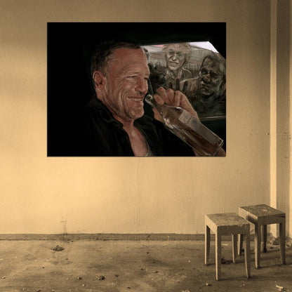 The Walking Dead Merle Dixon Zombies Art Painting Wall Art Print Poster