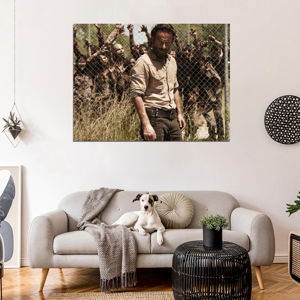 The Walking Dead Andrew Lincoln Rick Grimes Season 4 Zombies Wall Art Print Poster