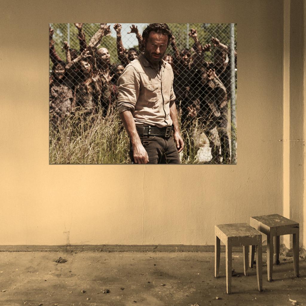 The Walking Dead Andrew Lincoln Rick Grimes Season 4 Zombies Wall Art Print Poster