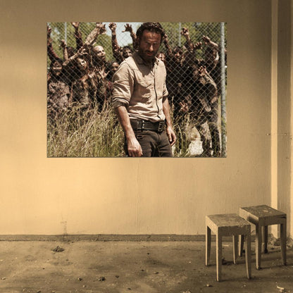 The Walking Dead Andrew Lincoln Rick Grimes Season 4 Zombies Wall Art Print Poster