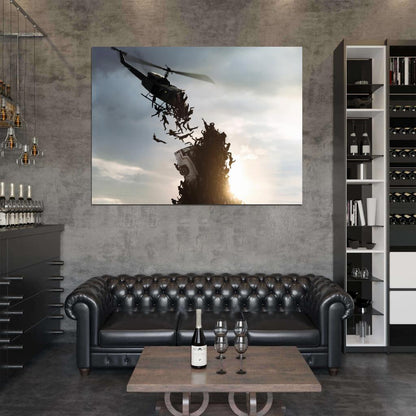 World War Z Helicopter Zombies Awesome Movie Brad Pitt Wall Art Print Poster