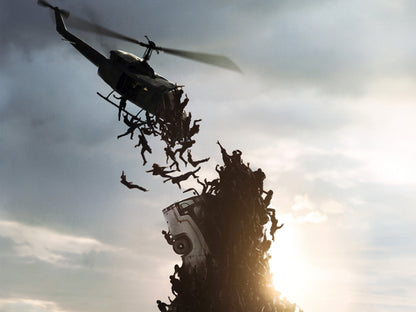 World War Z Helicopter Zombies Awesome Movie Brad Pitt Wall Art Print Poster