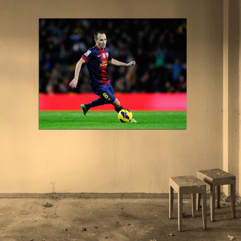 Andres Iniesta Spain Football Soccer Sport Wall Art Print Poster