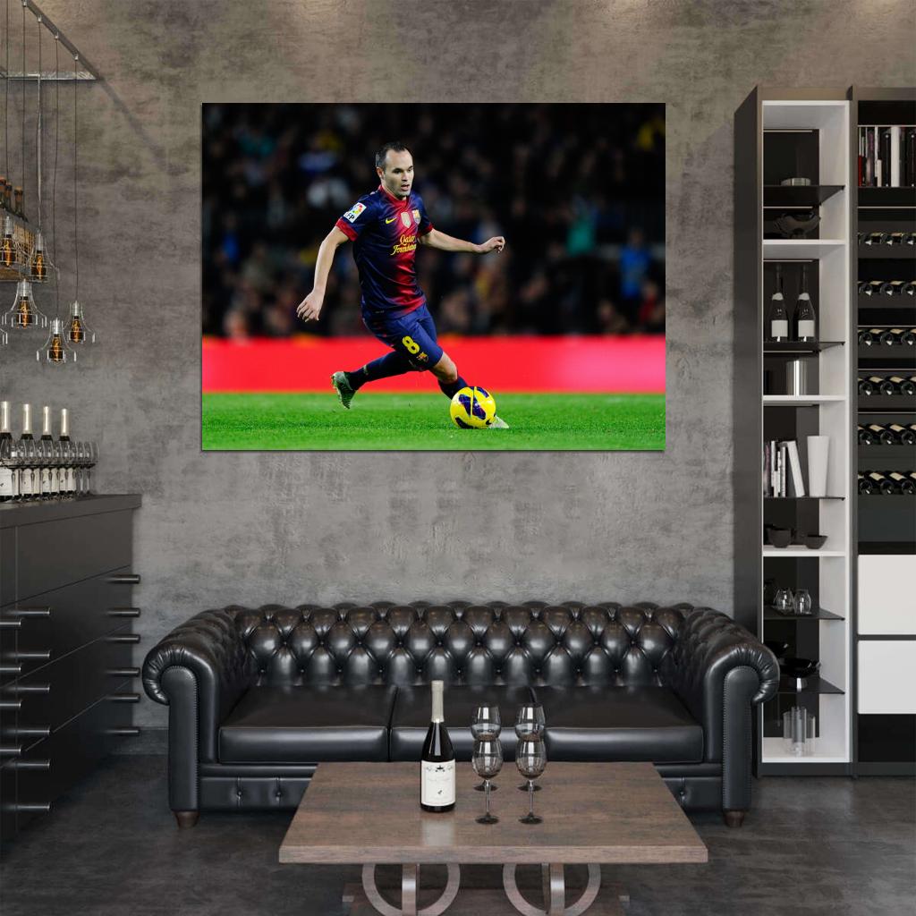 Andres Iniesta Spain Football Soccer Sport Wall Art Print Poster