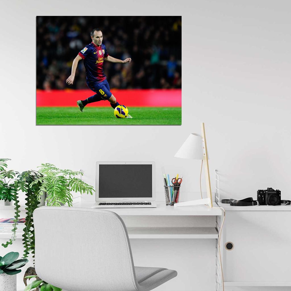Andres Iniesta Spain Football Soccer Sport Wall Art Print Poster