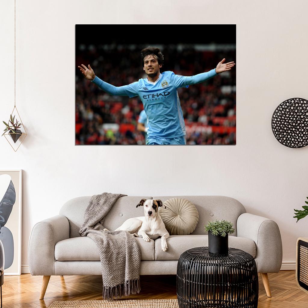 David Silva City Spain Football Soccer Sport Wall Art Print Poster