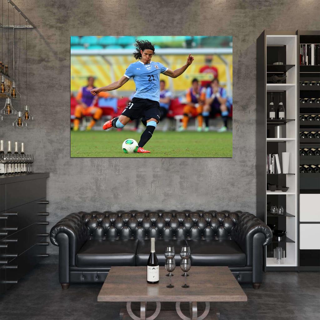 Edinson Cavani Paris Saint-Germain Uruguay Football Soccer Sport Wall Art Print Poster