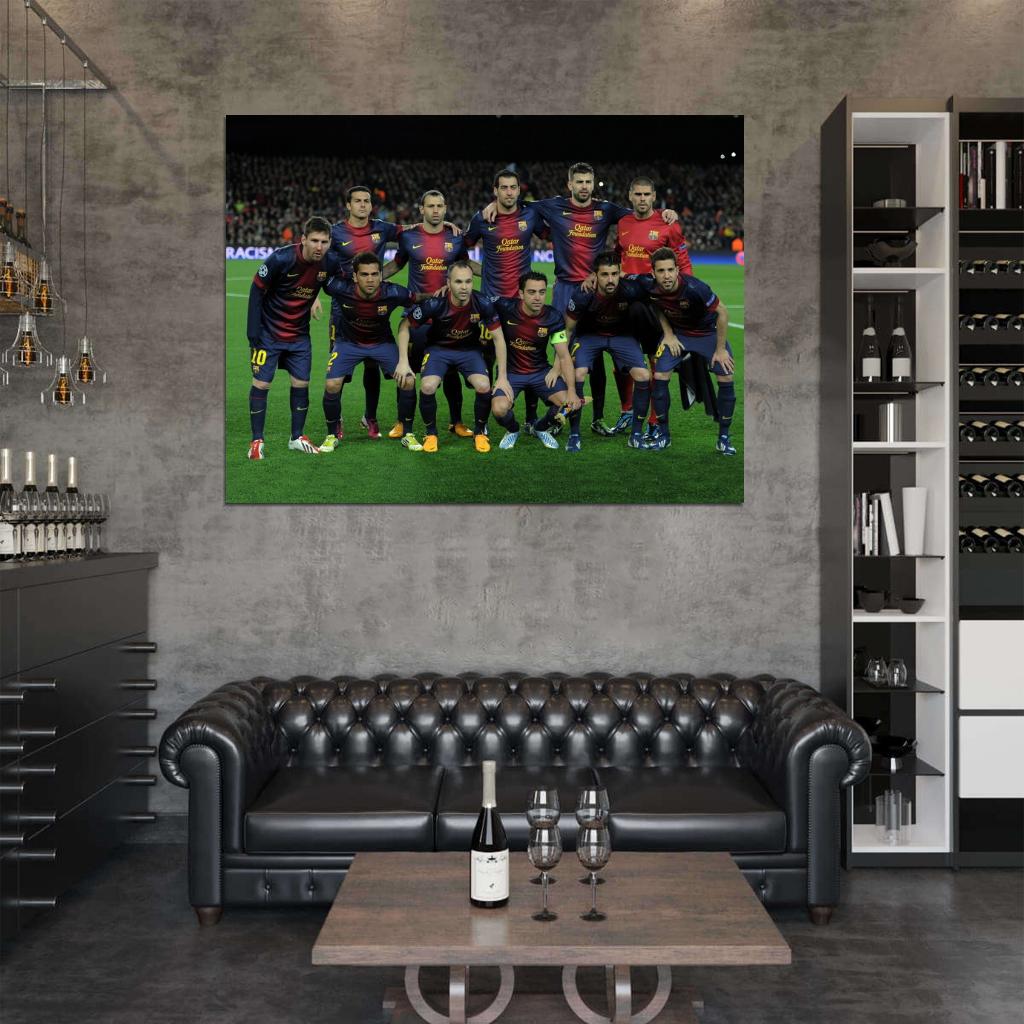 FC Club Team Squad Catalonia Spain Barca Football Soccer Sport Wall Art Print Poster