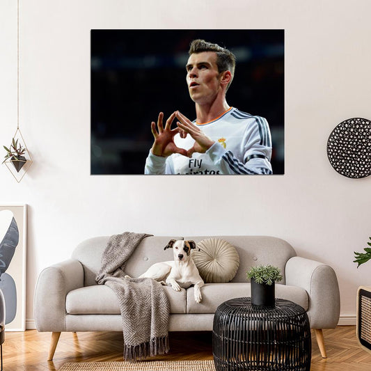 Gareth Bale Heart Madrid Wales Football Soccer Sport Wall Art Print Poster