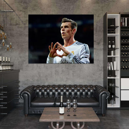 Gareth Bale Heart Madrid Wales Football Soccer Sport Wall Art Print Poster