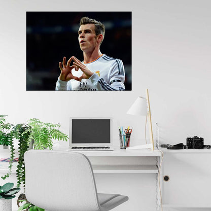Gareth Bale Heart Madrid Wales Football Soccer Sport Wall Art Print Poster