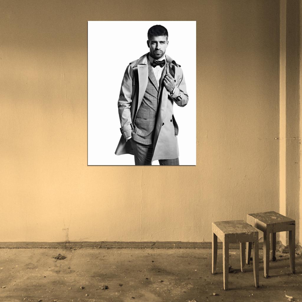Gerard Pique Hot BW Suit Spain Football Soccer Sport Wall Art Print Poster