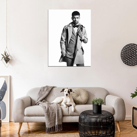 Gerard Pique Hot BW Suit Spain Football Soccer Sport Wall Art Print Poster