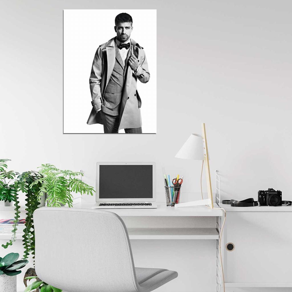 Gerard Pique Hot BW Suit Spain Football Soccer Sport Wall Art Print Poster