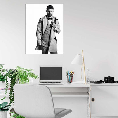 Gerard Pique Hot BW Suit Spain Football Soccer Sport Wall Art Print Poster
