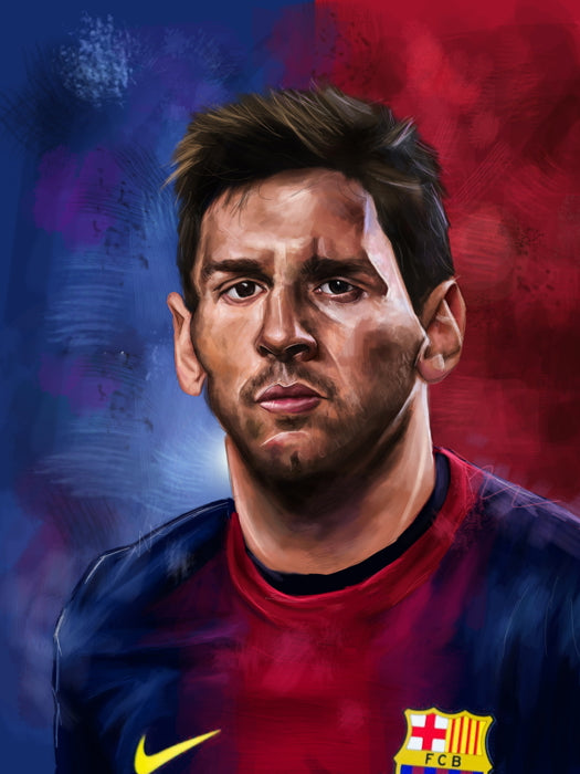 Leo Messi Painting Art Portrait FC Football Soccer Sport Wall Art Print Poster