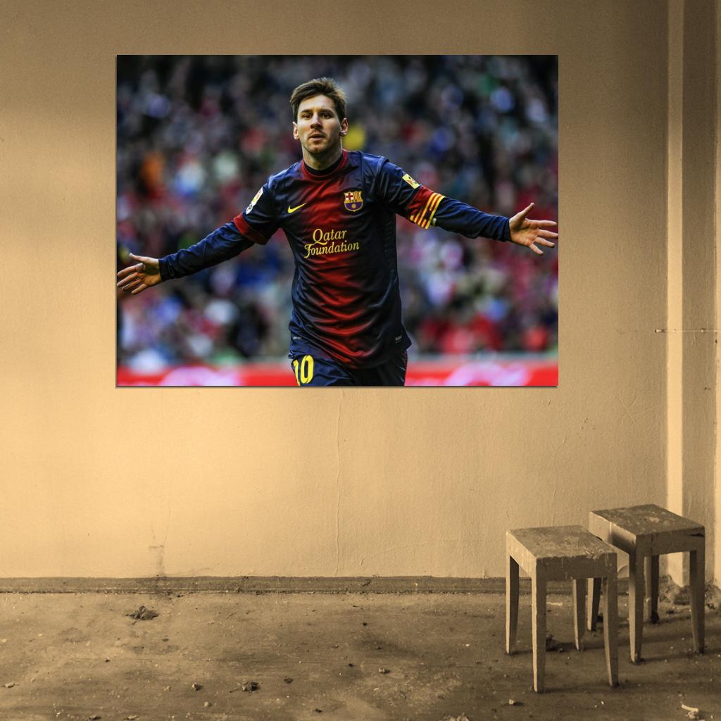 Lionel Leo Messi FC Argentina Football Soccer Sport Wall Art Print Poster